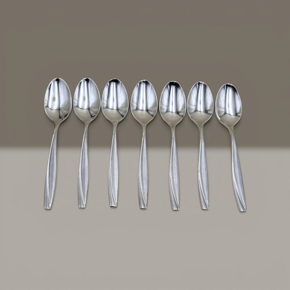Set of 7 Wallace Hotel Lux Soup Spoon 7" Stainless Steel